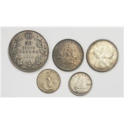 5-FOREIGN SILVER COINS - INTERESTING LOT