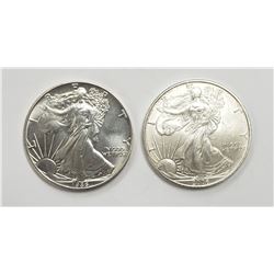 2 - 1986 and 2006 American Silver Eagle 1 oz Fine