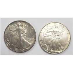 1991 & 1996 AMERICAN SILVER EAGLES