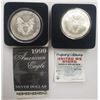 Image 2 : 1999 & 2002 AMERICAN SILVER EAGLES