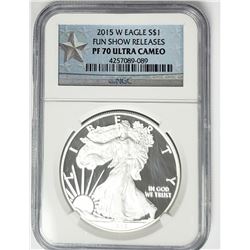 2015-W AMERICAN SILVER EAGLE NGC PF70 U.C.