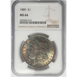 1889-P Morgan Silver Dollar $ NGC MS 64 Beautifull