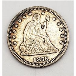 1876 SEATED QTR NICE FINE+