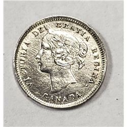 1893 CANADA 5 CENT SILVER BU
