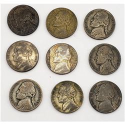 1943, 1944, 1945 PDS WAR NICKEL MINT MARK SETS