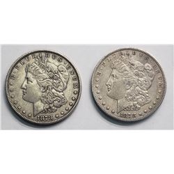 (2) MORGANS 1878 7TF REV of '78 & REV of '79