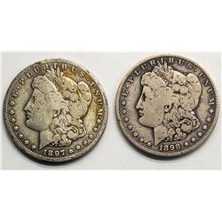 1897-S & 1898-S MORGAN DOLLARS