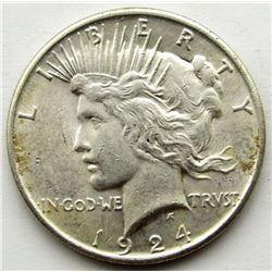 1924 PEACE DOLLAR AU