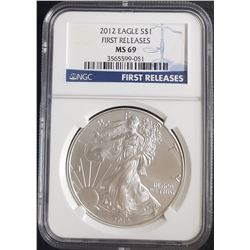 2012 AMERICAN SILVER EAGLE NGC MS69