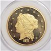 Image 1 : LARGE 24k GOLD PLTD 1877 $5 LIBERTY