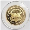 Image 2 : LARGE 24k GOLD PLTD 1877 $5 LIBERTY