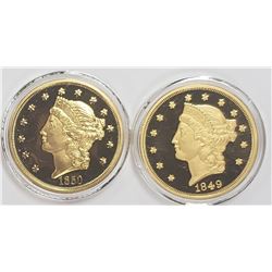 2-American Mint 24k Gold Plated Coins