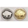 Image 2 : 2-American Mint Coins (1) 24k Gold Plated