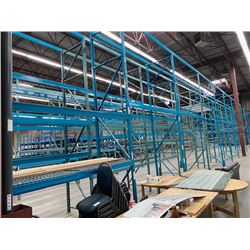 9 SECTIONS OF 16FT H X 42INCH W WAREHOUSE PALLET RACKING - DECKING NOT INCLUDED