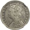 Image 1 : BRITISH INDIA: Victoria, Empress, 1876-1901, AR 1/4 rupee, 1886-B. NGC MS62