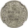Image 2 : BRITISH INDIA: Victoria, Empress, 1876-1901, AR 1/4 rupee, 1886-B. NGC MS62