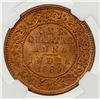 Image 2 : BRITISH INDIA: Victoria, Empress, 1876-1901, AE 1/4 anna, 1889(c). NGC MS63