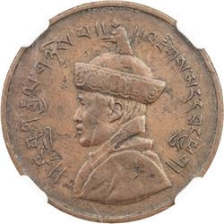 BHUTAN: Jigme Wangchuck, 1926-1952, AE pice, 1928. NGC EF40