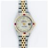 Image 2 : Rolex Ladies 2 Tone Yellow Gold Silver Diamond & Ruby Datejust Wristwatch