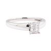 Image 1 : 0.25 ctw Diamond Solitaire Motif Ring - 14KT White Gold