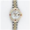 Image 2 : Rolex Ladies 2 Tone Yellow Gold MOP & Ruby Diamond Datejust Wriswatch