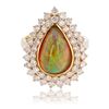 Image 1 : 3.34 ctw Opal and 1.82 ctw Diamond 14K Yellow Gold Ring