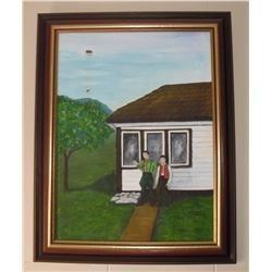 Original painting Fire Ranger - Robert A. Langdon - Regards contre le feu vers la tour, peinture