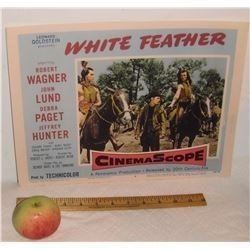 Very old USA Cinema Lobby Card movie Western White Feather 1955 - vieille affiche cinéma