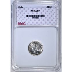 1944 MERCURY DIME RNG SUPERB GEM BU