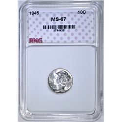 1945 MERCURY DIME RNG SUPERB GEM BU