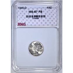 1945-D MERCURY DIME RNG SUPERB GEM BU FB
