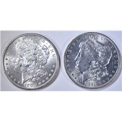 1881-O & 1902-O MORGAN DOLLARS CH BU