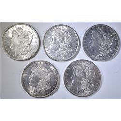 5 MORGAN DOLLARS AU-BU: