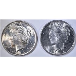 1922 & 25 PEACE DOLLARS CH BU