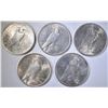 Image 2 : 5 PEACE DOLLARS AU/BU: