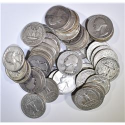 40-MIXED DATE CIRC  90% SILVER WASHINGTON QUARTERS