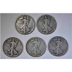 WALKING LIBERTY HALF DOLLAR LOT: