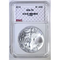 2016 AMERICAN SILVER EAGLE, RNG PERFECT GEM BU