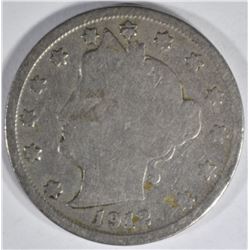 1912-S LIBERTY NICKEL GOOD