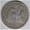 Image 1 : 1877-CC SEATED LIBERTY QUARTER VG