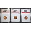 Image 1 : LOT OF 3 1947 GRADED LINCOLN CENTS:
