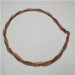 PINK GOLD PLATED STERLING SILVER 16" NECKLACE