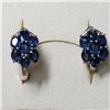 Image 1 : RHODIUM PLATED STERLING SILVER SAPPHIRE EARRINGS