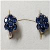 Image 2 : RHODIUM PLATED STERLING SILVER SAPPHIRE EARRINGS