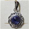 Image 2 : RHODIUM PLATED STERLING SILVER TANZANITE PENDANT
