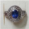 Image 1 : RHODIUM PLATED STERLING SILVER TANZANITE RING