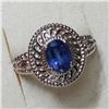 Image 2 : RHODIUM PLATED STERLING SILVER TANZANITE RING