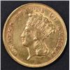 Image 1 : 1878 $3 GOLD INDIAN PRINCESS  ORIG UNC