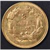 Image 2 : 1878 $3 GOLD INDIAN PRINCESS  ORIG UNC