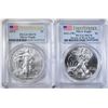 Image 1 : 2013-(W) & 2014 AMERICAN SILVER EAGLES PCGS MS-70